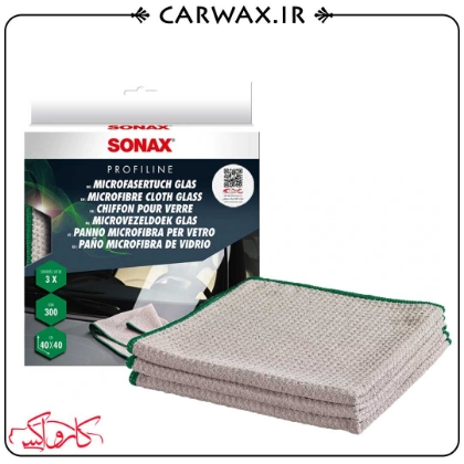 دستمال مایکروفایبر نرم شیشه 40*40 سوناکس SONAX PROFILINE MICROFIBRE CLOTH GLASS