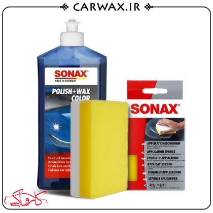 پک پد کاربردی اسفنجی و پولیش واکس همرنگ آبی بدنه خودرو سوناکس Sonax Application Sponge & Polish & Wax For Blue Pack
