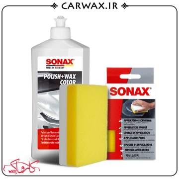 پک پد کاربردی اسفنجی و پولیش واکس همرنگ سفید بدنه خودرو سوناکس Sonax Application Sponge & Polish & Wax For White Pack