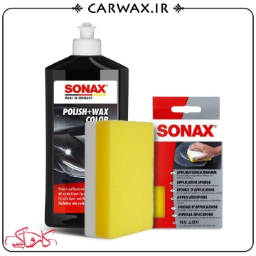 پک پد کاربردی اسفنجی و پولیش واکس همرنگ مشکی بدنه خودرو سوناکس Sonax Application Sponge & Polish & Wax For Black Pack