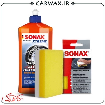 پک پد کاربردی اسفنجی و ژل براق کننده و مراقبت کننده تایر اکستریم سوناکس Sonax Application Sponge & GlanzGel Tire Gel Pack