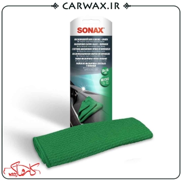 دستمال مایکروفایبر نرم شیشه 38*38 سوناکس SONAX Microfibre Cloth Glass+Interior