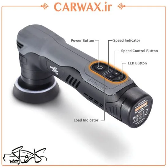 کیت دستگاه پولیش اوربیتال و روتاری (دوال اکشن) بی‌سیم کوچک شاین‌ میت مدل ShineMate Polisher  EB210 - Image 2
