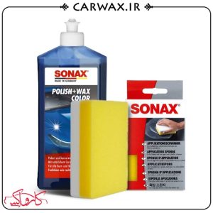 پک پد کاربردی اسفنجی و پولیش واکس همرنگ آبی بدنه خودرو سوناکس Sonax Application Sponge & Polish & Wax For Blue Pack