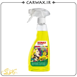 اسپری واکس و محافظ داشبورد نیم لیتری کاکپیت لیمو مات سوناکس Sonax Cockpit Lemon Rocks 500ml