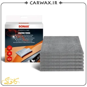 پک شش عددی دستمال میکروفایبر 40*40 دیتیلینگ خودرو سوناکس Sonax Profiline Coating Towel
